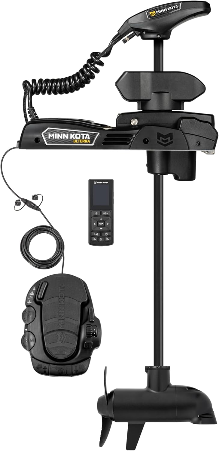 Minn Kota 1358540 Ulterra Quest Series Bow Mount Freshwater Trolling Motor, 90 / 115 lbs. Thrust, 45" Shaft, 24 / 36 Volts w/Handheld Remote, Foot Pedal & Dual Spectrum CHRP Sonar
