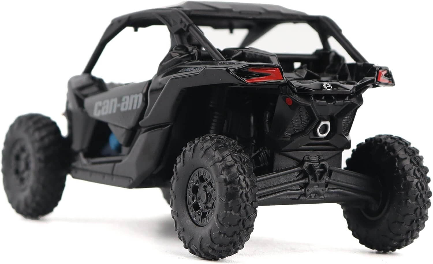 Black off-road vehicle with 'can-am' branding on a white background