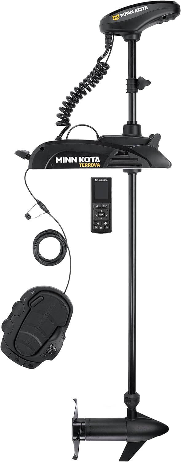 Minn Kota 1358310 Terrova® Bow Mount Freshwater Trolling Motor, 112 lbs. Thrust, 60" Shaft, 36 Volts w/Handheld Remote, Foot Pedal & Dual Spectrum CHIRP