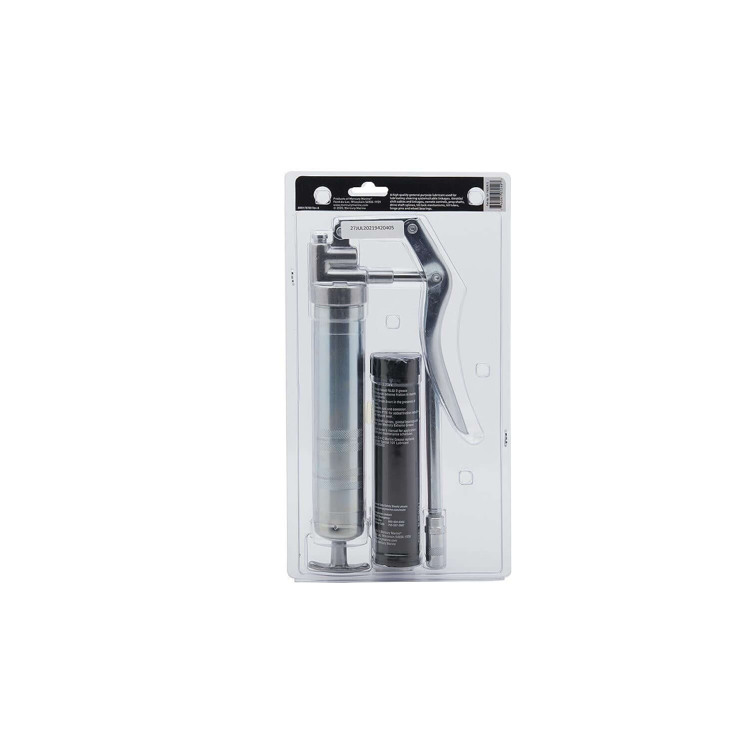 Kit de pistolet graisseur marin Mercury avec graisse marine 2-4-C 99,2 g - Outil de lubrification polyvalent, 74057K5