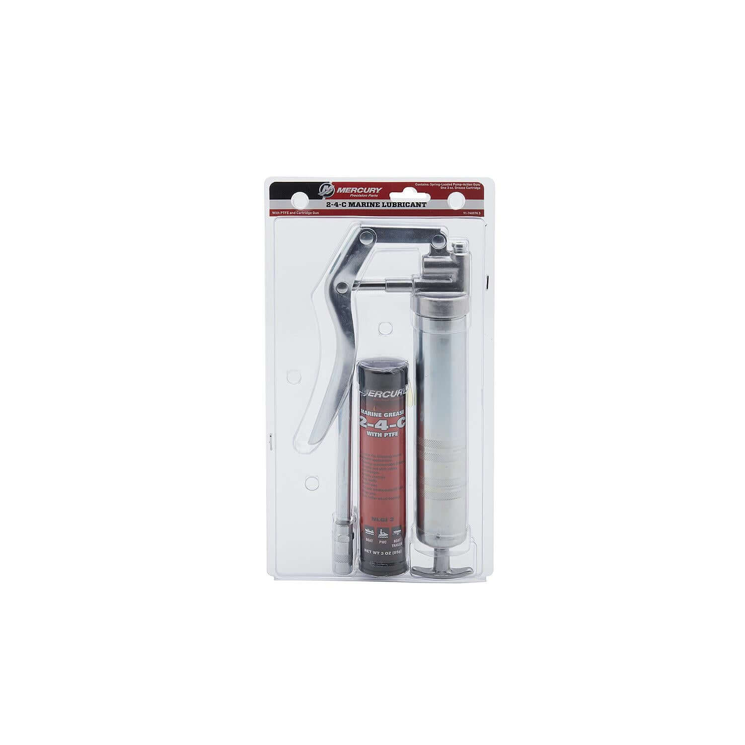Kit de pistolet graisseur marin Mercury avec graisse marine 2-4-C 99,2 g - Outil de lubrification polyvalent, 74057K5