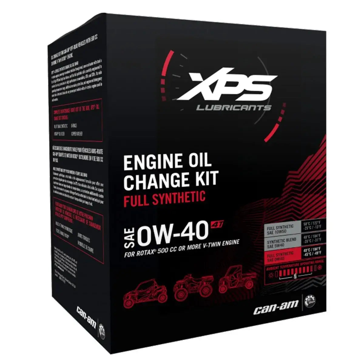 XPS Can-am 4T 0W-40 Synthetic Oil Change Kit for Rotax 500 cc or more V-Twin engine, 9779259