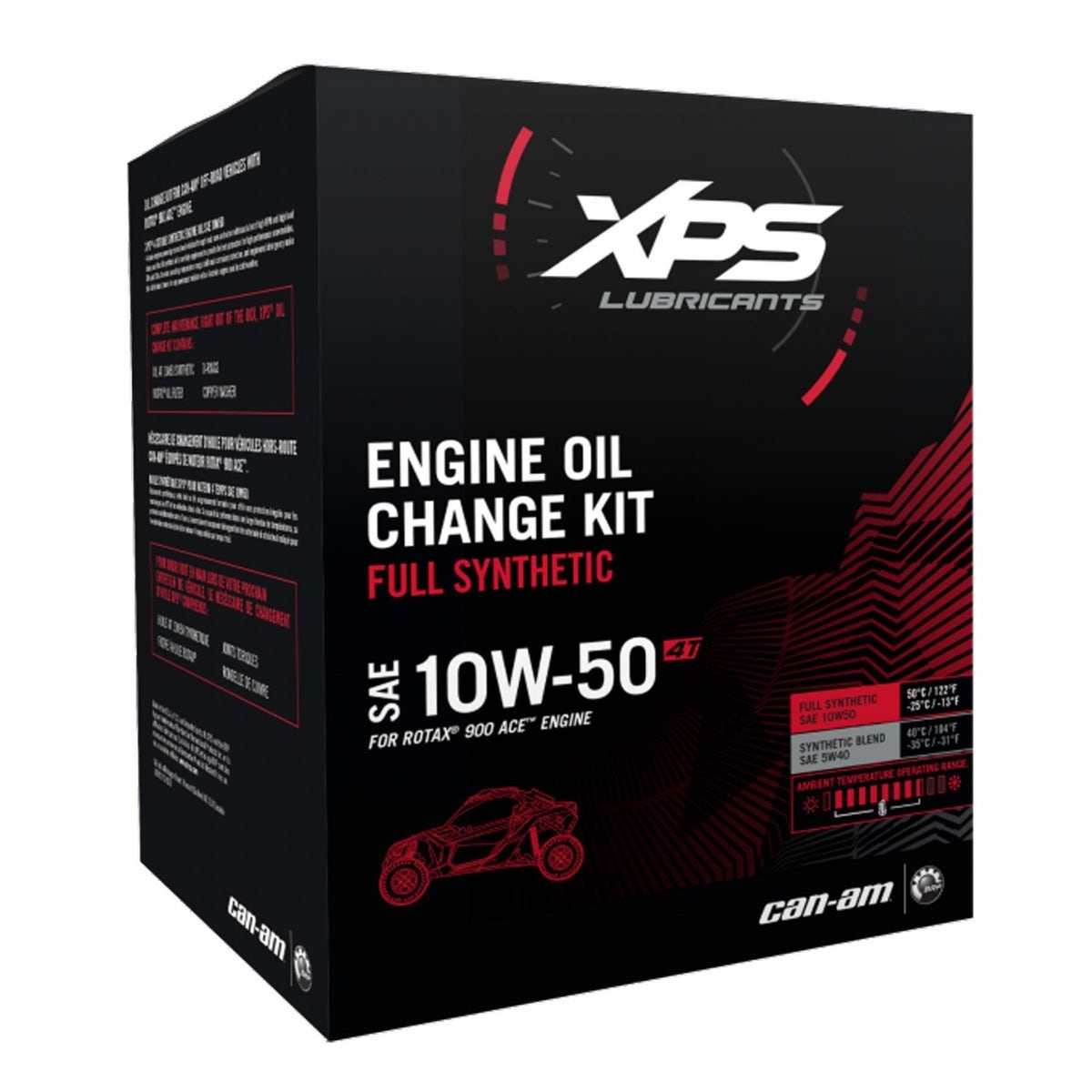XPS Can-Am 4T 10W-50 full synthetic oil change kit box for Rotax 900 ACE engine, 9779261