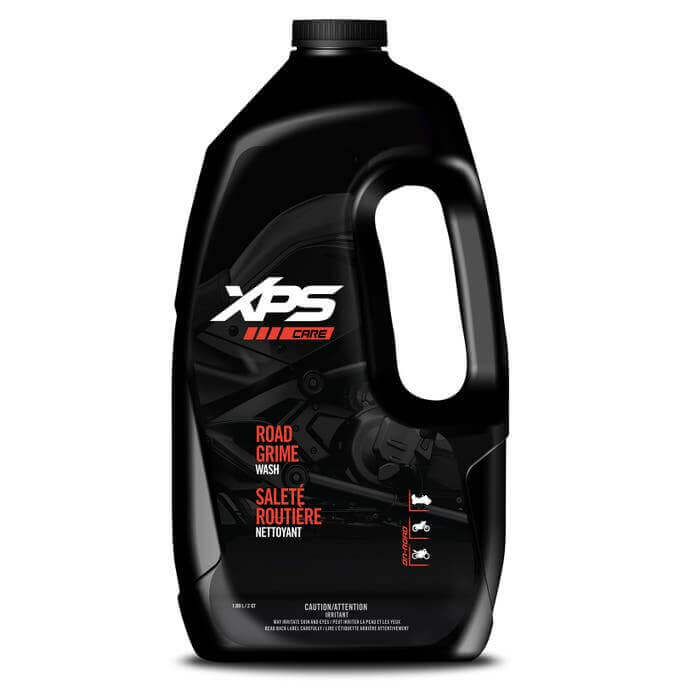XPS Road Grime Wash cleaner jug for Can-Am motorcycles, black bottle with handle
