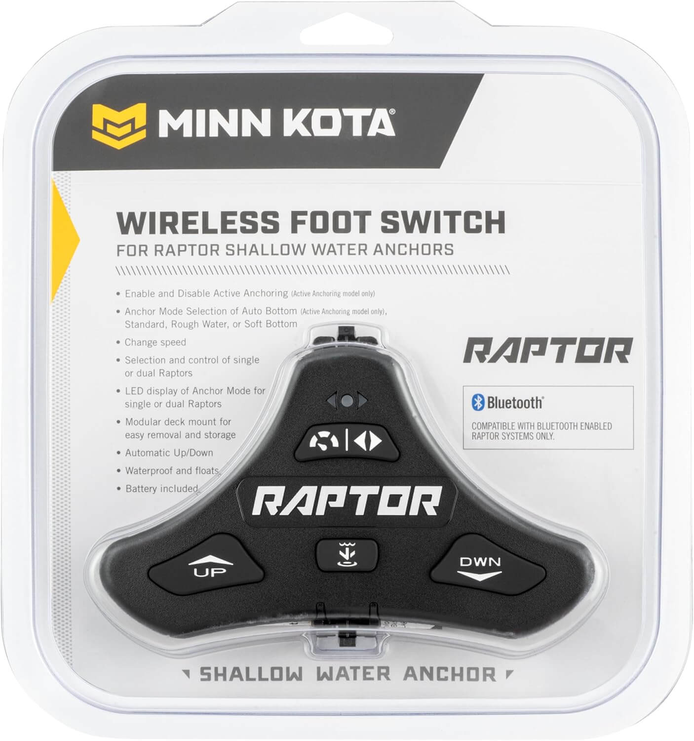 Minn Kota 1810258 Pédale sans fil Raptor, noire