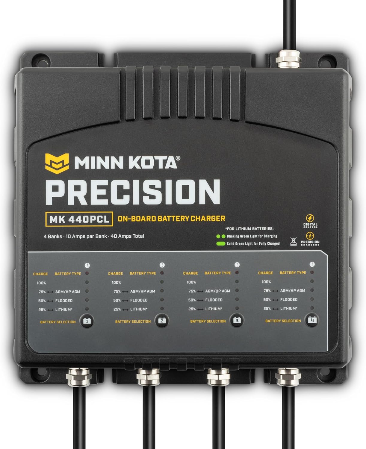 Minn Kota 1834401 On-Board Precision Battery Charger, 40A, 4 Banks