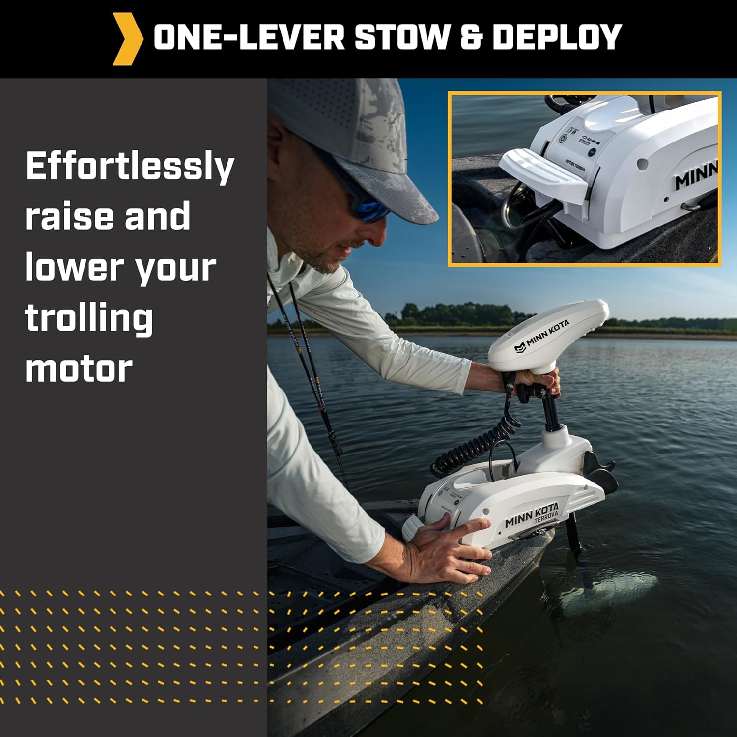 Minn Kota 1358339 Riptide Kayak Terrova Bow-Mount Electric Trolling Motor with GPS, 55 Lb. Thrust, 36 in. Shaft, Saltwater