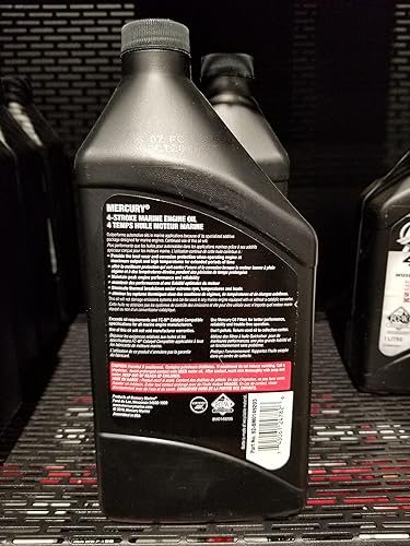 Mercury Marine 4-Stroke Engine Oil 10W-30 Synthetic Blend 1 Quart - Outboard Engine Protection & Performance, 8M0149203