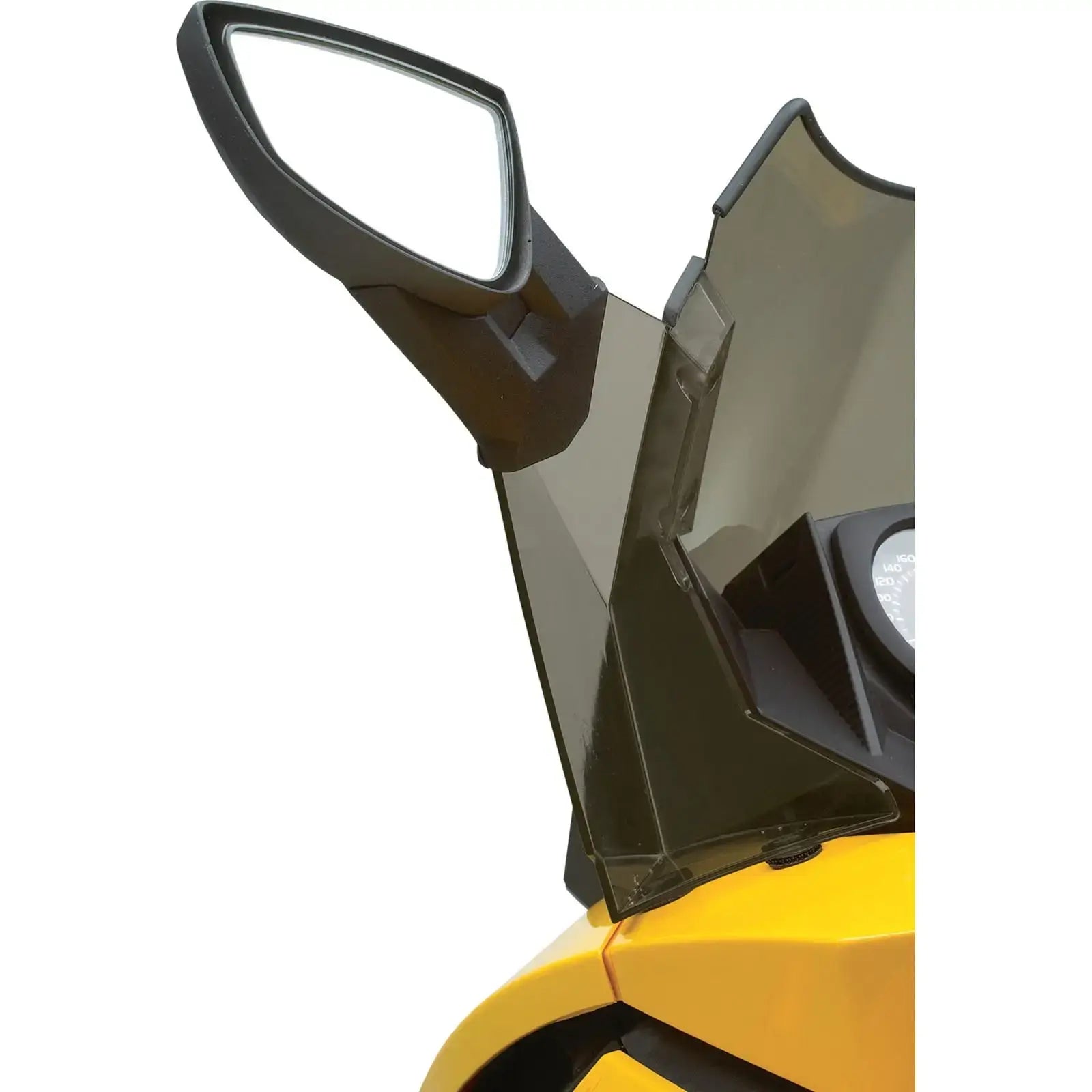Side view mirror on ski-doo with white background
