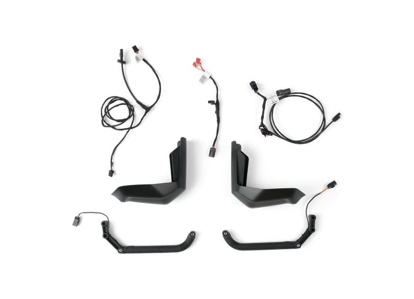 Ski-Doo LinQ passenger seat heated grips kit with wiring harness and mounting brackets, black, 860201840