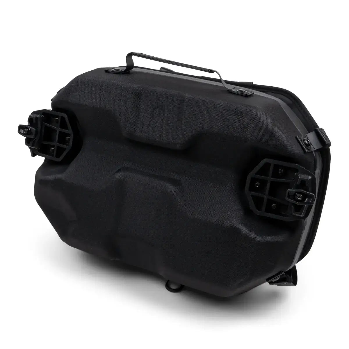 Black storage box on white background