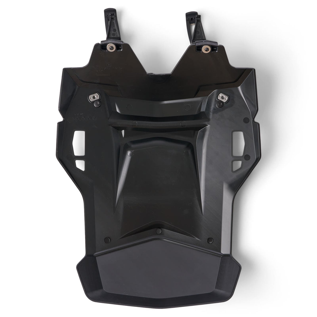 Black plastic Ski-Doo LinQ snowflap extension rear underside view REV Gen5 Gen4 short tunnel, 860202393