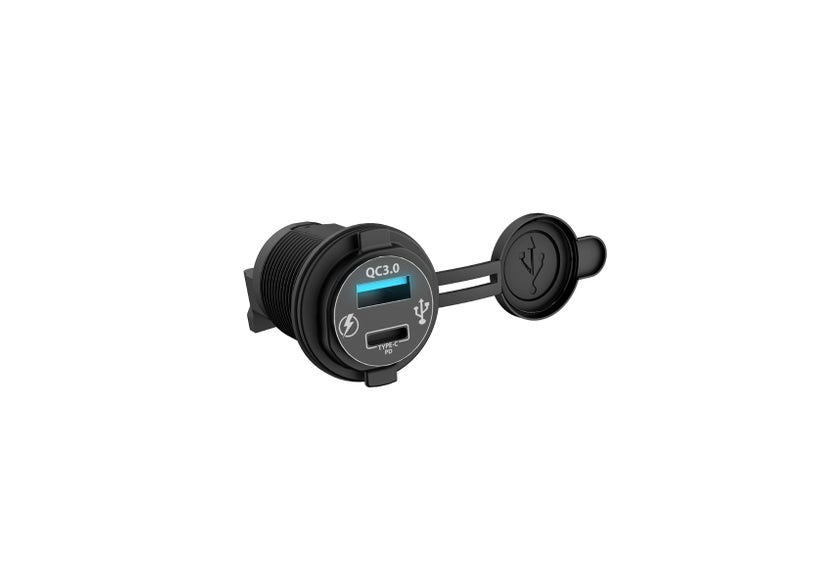 Ski-Doo USB intelligent power outlet kit with QC3.0 and Type-C ports, 860202433
