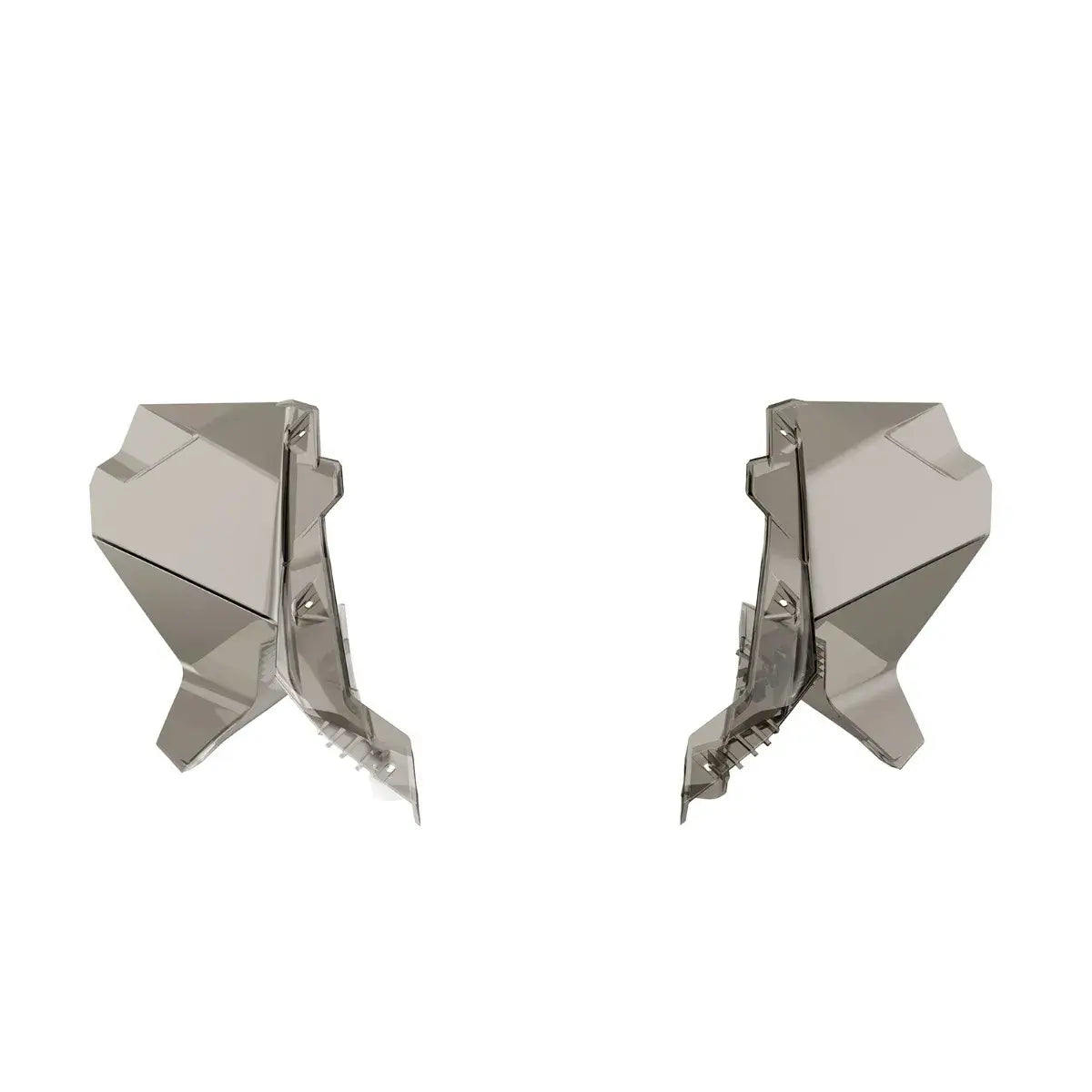 Side deflectors on white background