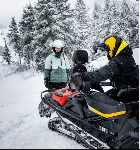 Ski-Doo Trail LinQ Passenger Premium Heated Seat 860202536 on a snowmobile