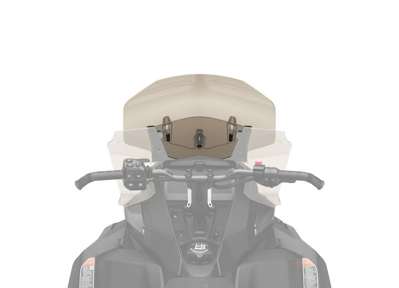 Ski-Doo Adjustable Windshield High to Ultra High 860202623 on a REV Gen5, side view