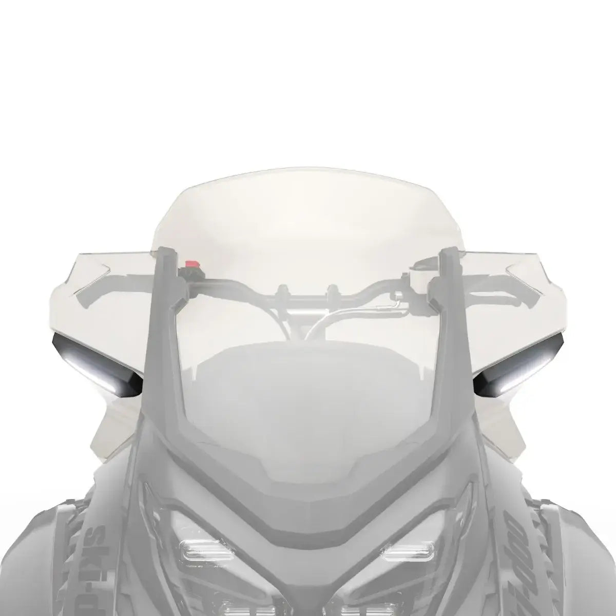 Motorcycle windshield with clear visor on a white background