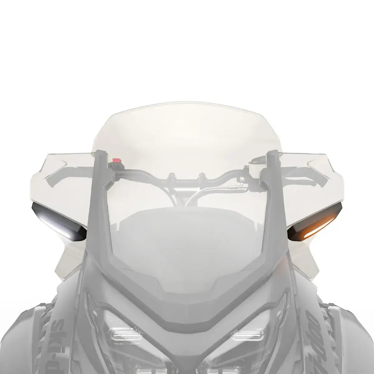 Motorcycle windshield with clear visor on a white background