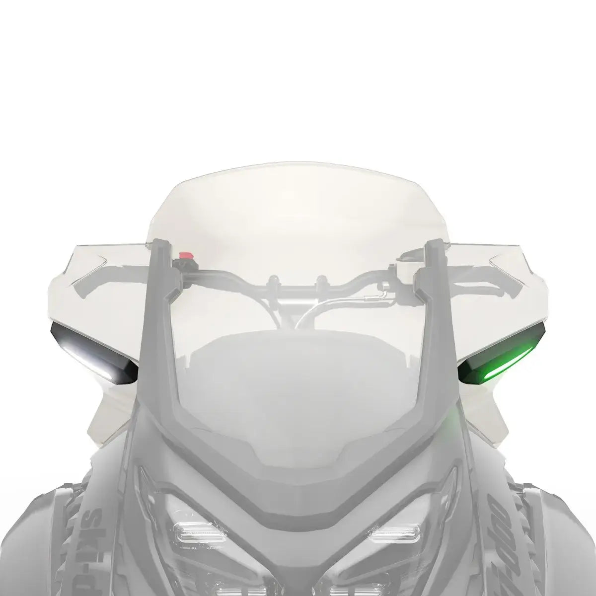 Motorcycle windshield with a white background