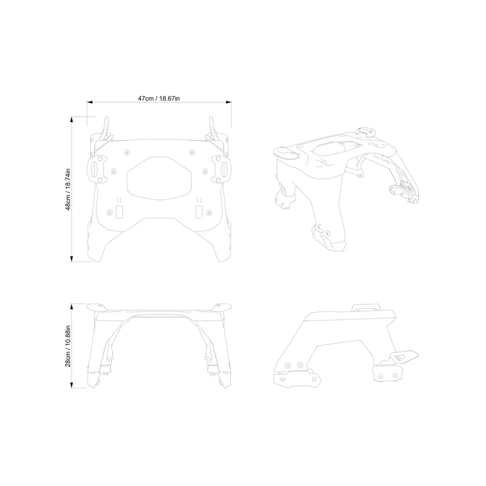 technical drawing for LinQ storage stacking rack