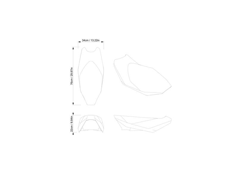 Ski-Doo Trail Narrow Heated Seat dimension drawing