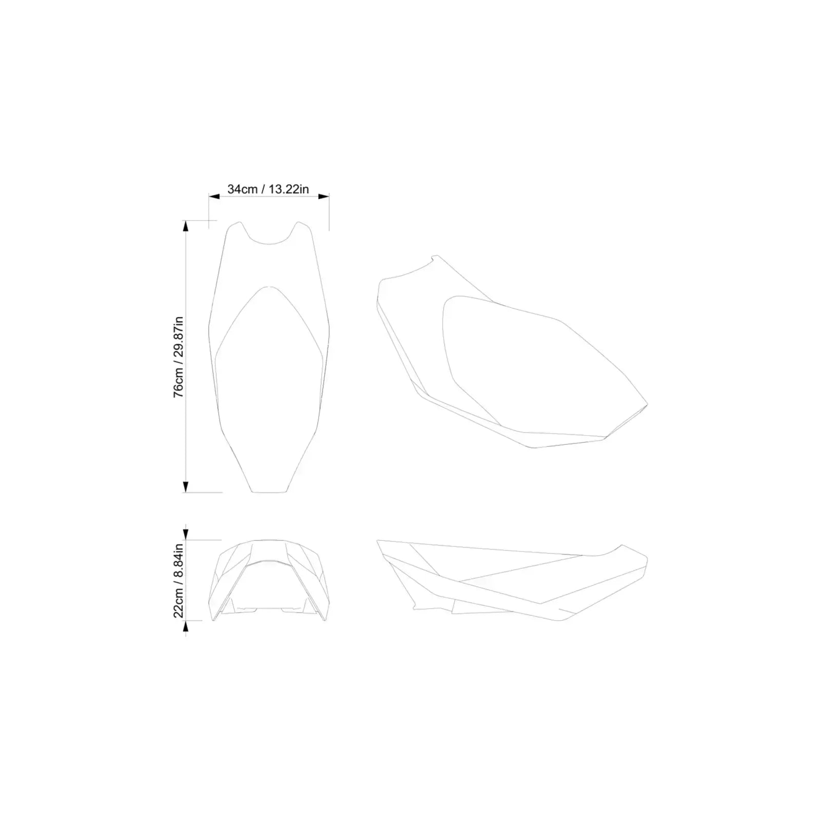 technical drawing of seat for Ski-Doo