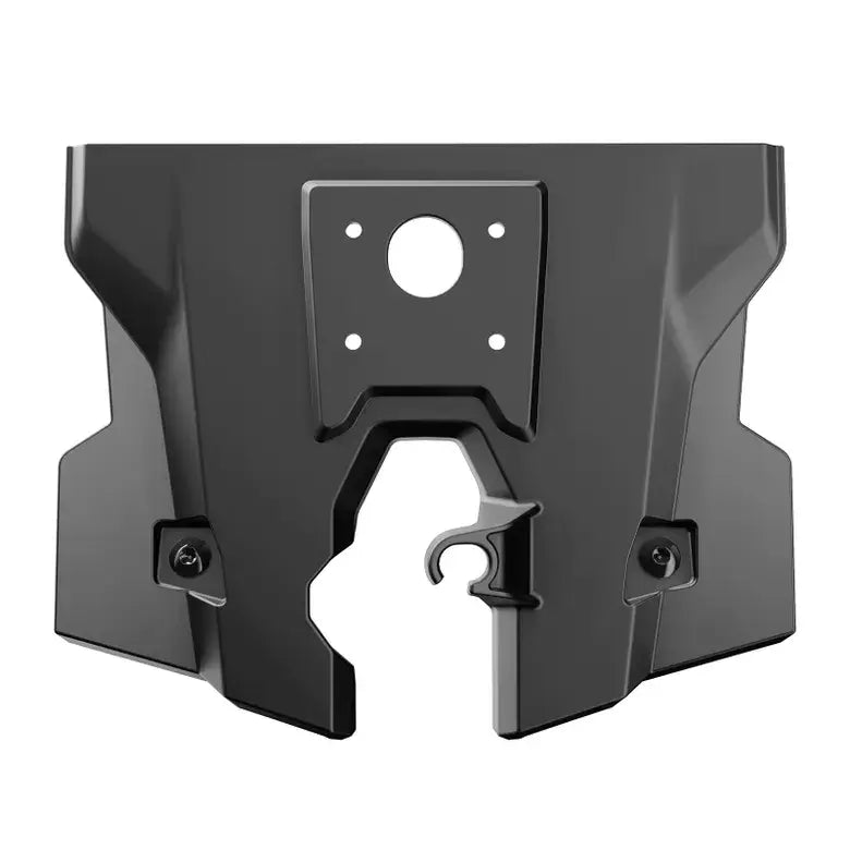 Black metal bracket on a white background