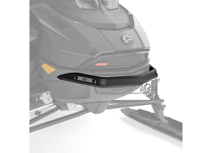 Ski-Doo heavy-duty front bumper HD black installed on snowmobile front end