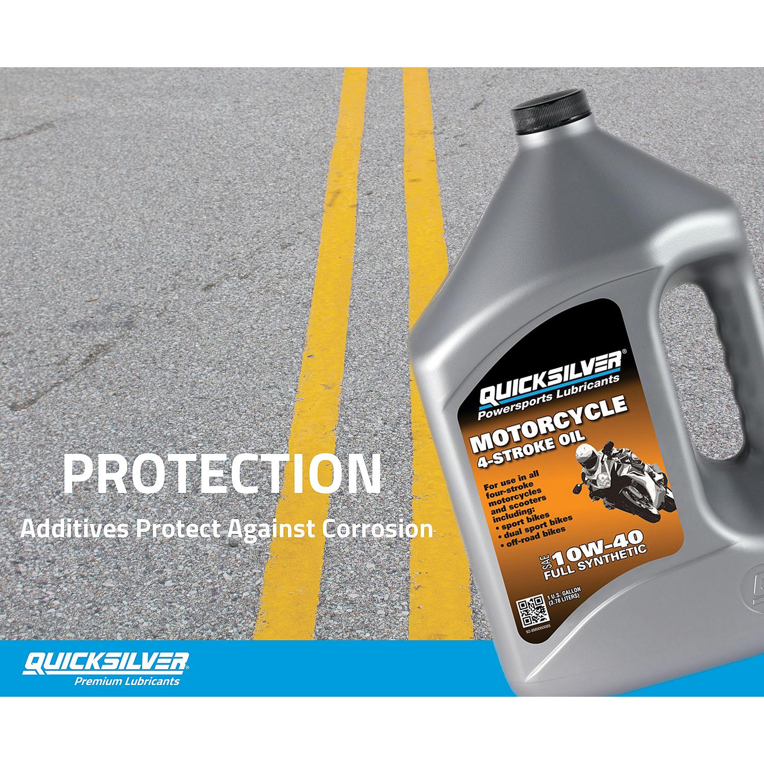 Quicksilver 10W-40 4-Stroke Full Synthetic Motorcycle Oil, 1 Gallon - 8M0060085