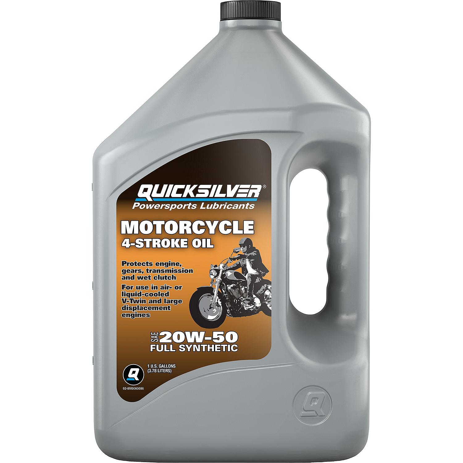 Quicksilver 20W-50 4-Stroke Full Synthetic Motorcycle Oil, 1 Gallon - 8M0060086
