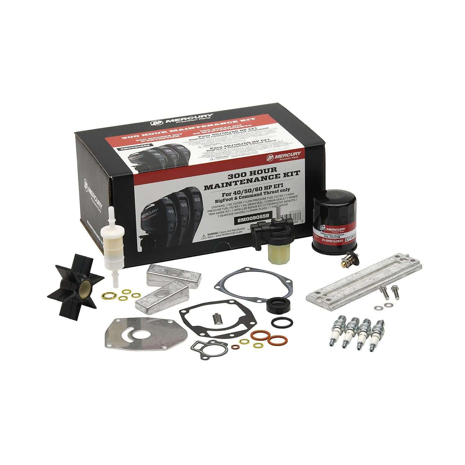 Mercury Marine 300 Hour Maintenance Kit for 40, 50, 60 HP EFI Outboards - 8M0090559