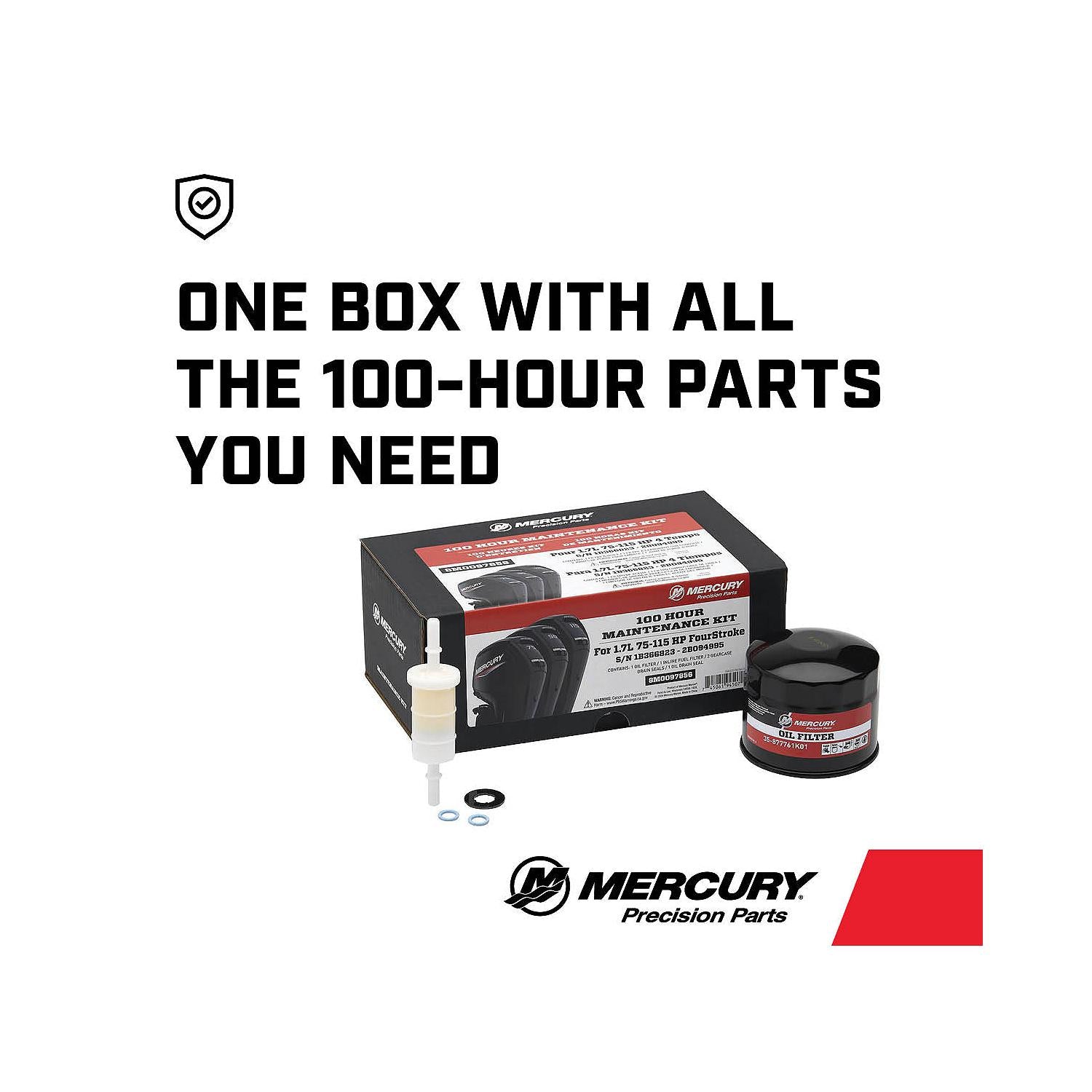 Mercury Marine 100Hr Maintenance Kit for 75-115HP Four-Stroke 1.7L Outboard - 8M0097856