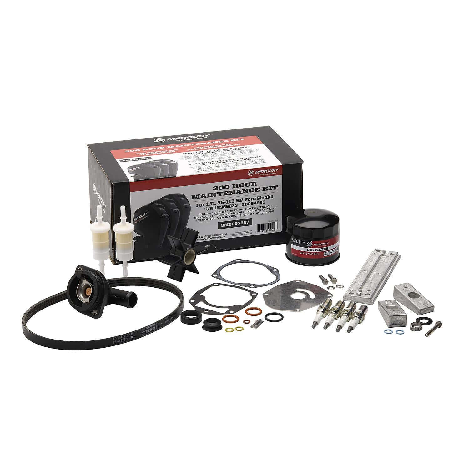 Kit d'entretien Mercury Marine 300 heures 75-115 1,7 L HP 4 temps - 8M0097857