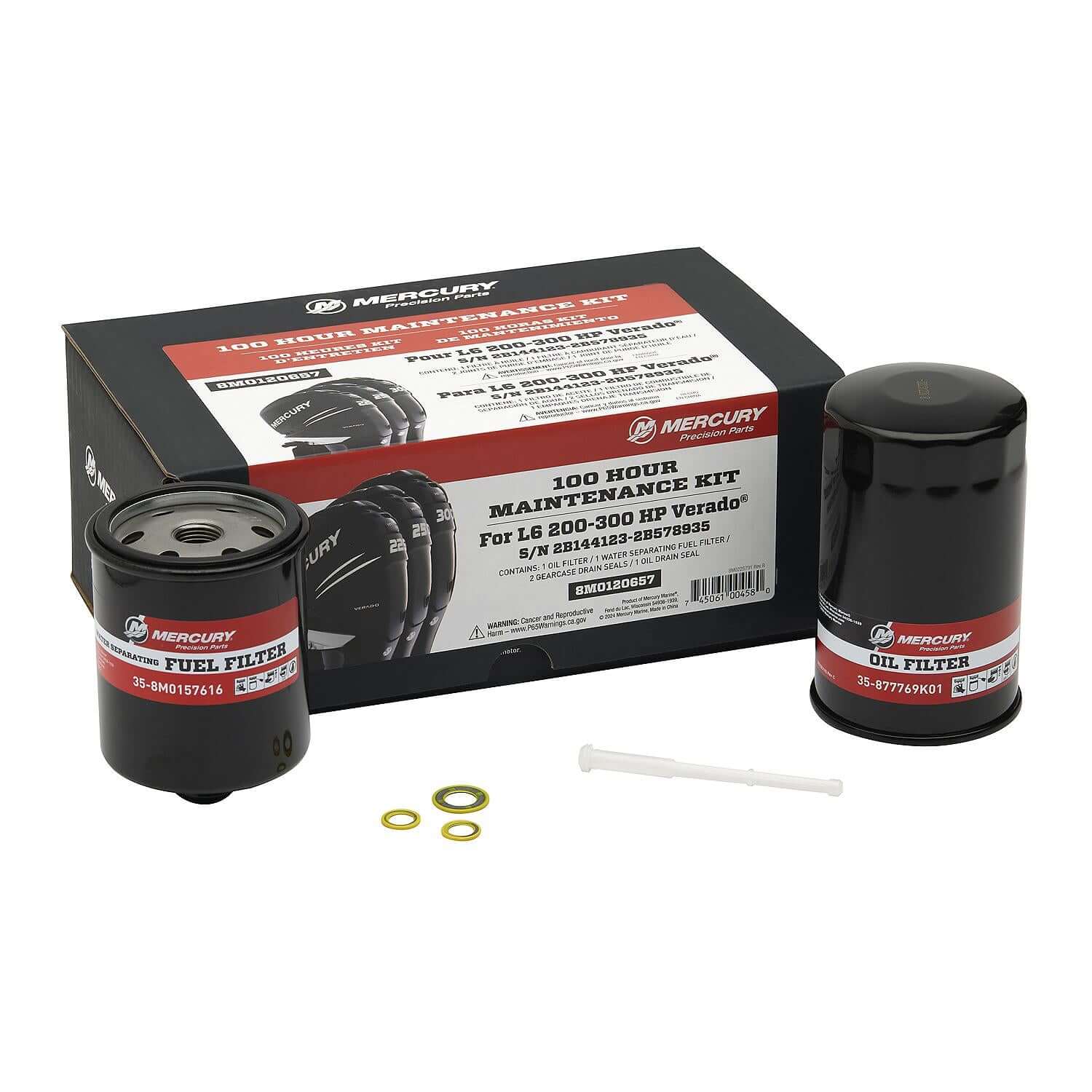 Mercury Marine 100-Hour Service Kit 200-350 HP L6 Verado - 8M0120657