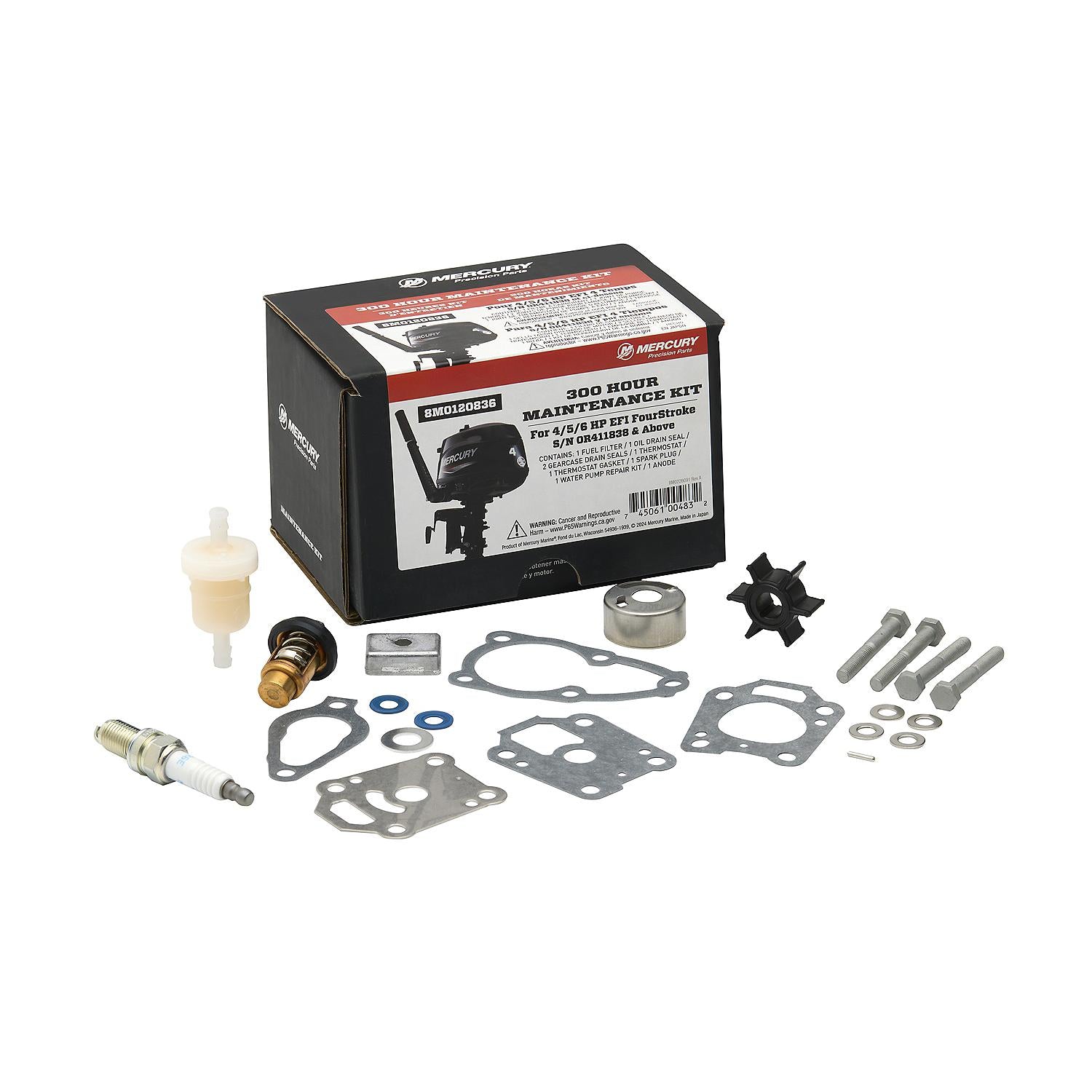Mercury Marine 4/5/6 HP EFI 300 HR Service Kit 0R411838 and above Outboard Service Kit - 8M0120836