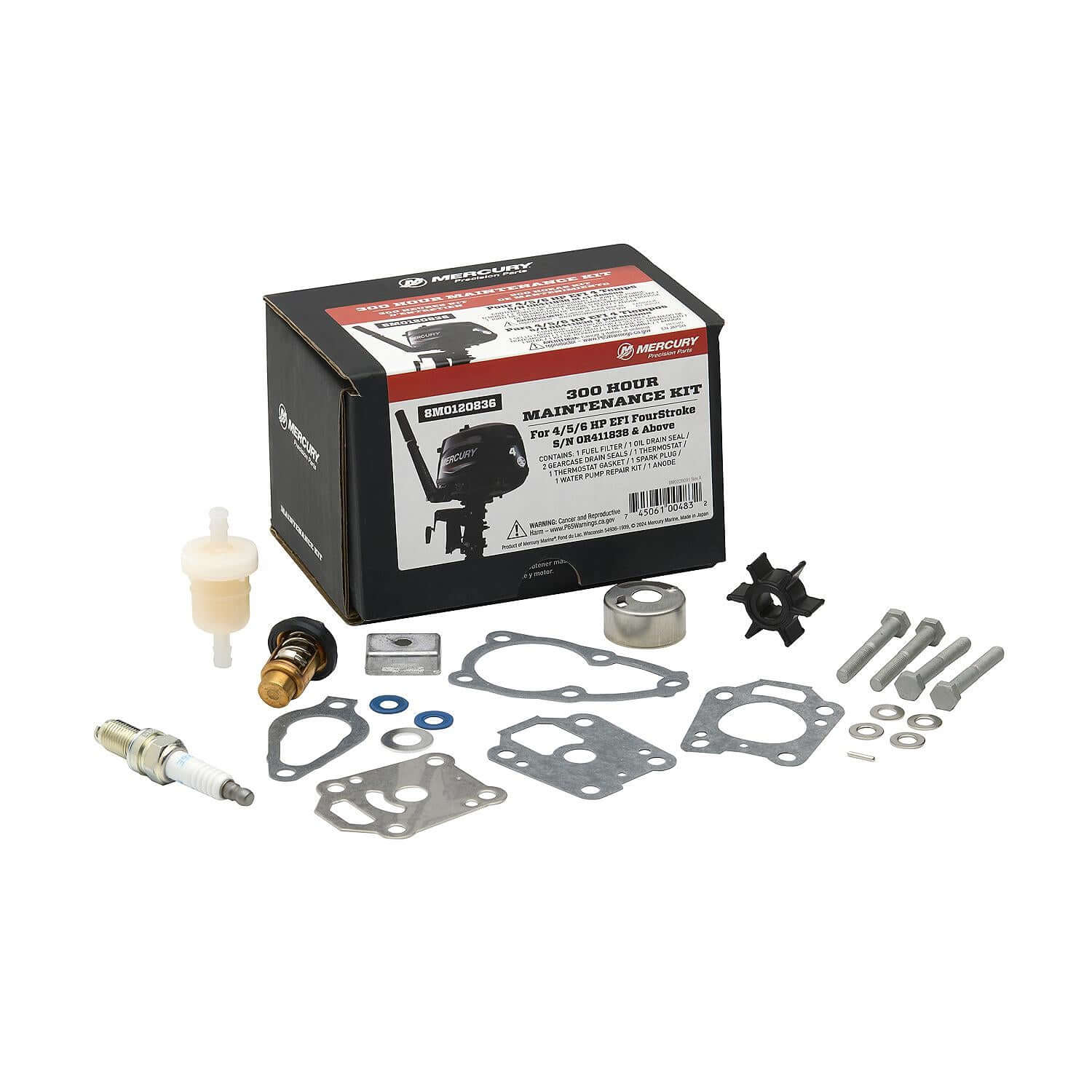 Mercury Marine 4/5/6 HP EFI 300 HR Service Kit 0R411838 and above Outboard Service Kit - 8M0120836