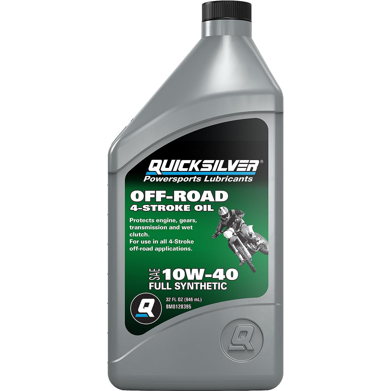 Quicksilver 10W-40 Full Synthetic Off Road Engine Oil, 1 Quart - 8M0128395