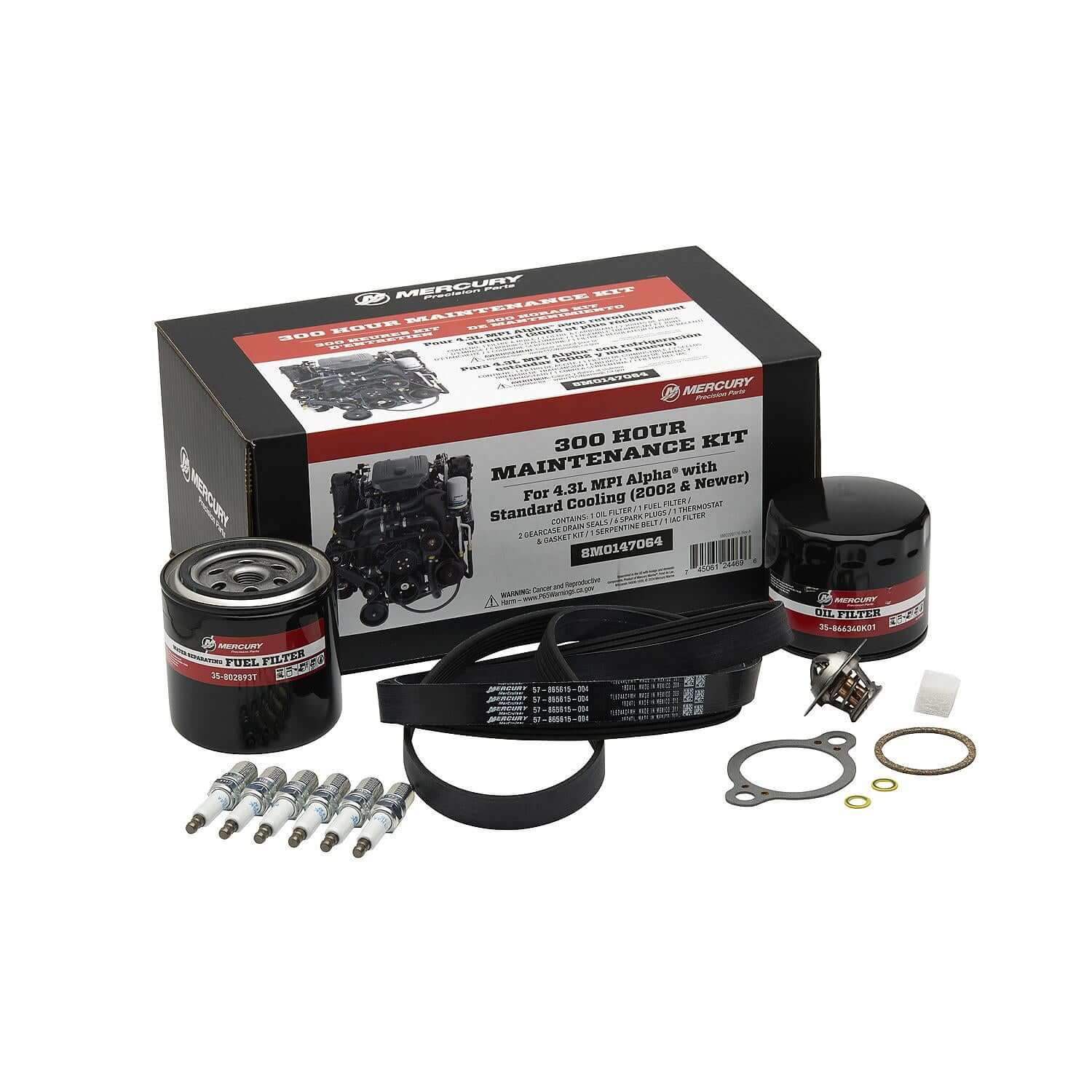 Mercury 8M0147064 MerCruiser 4.3L MPI Engine with Alpha Sterndrive 300 Hour Maintenance Kit | CLEARANCE