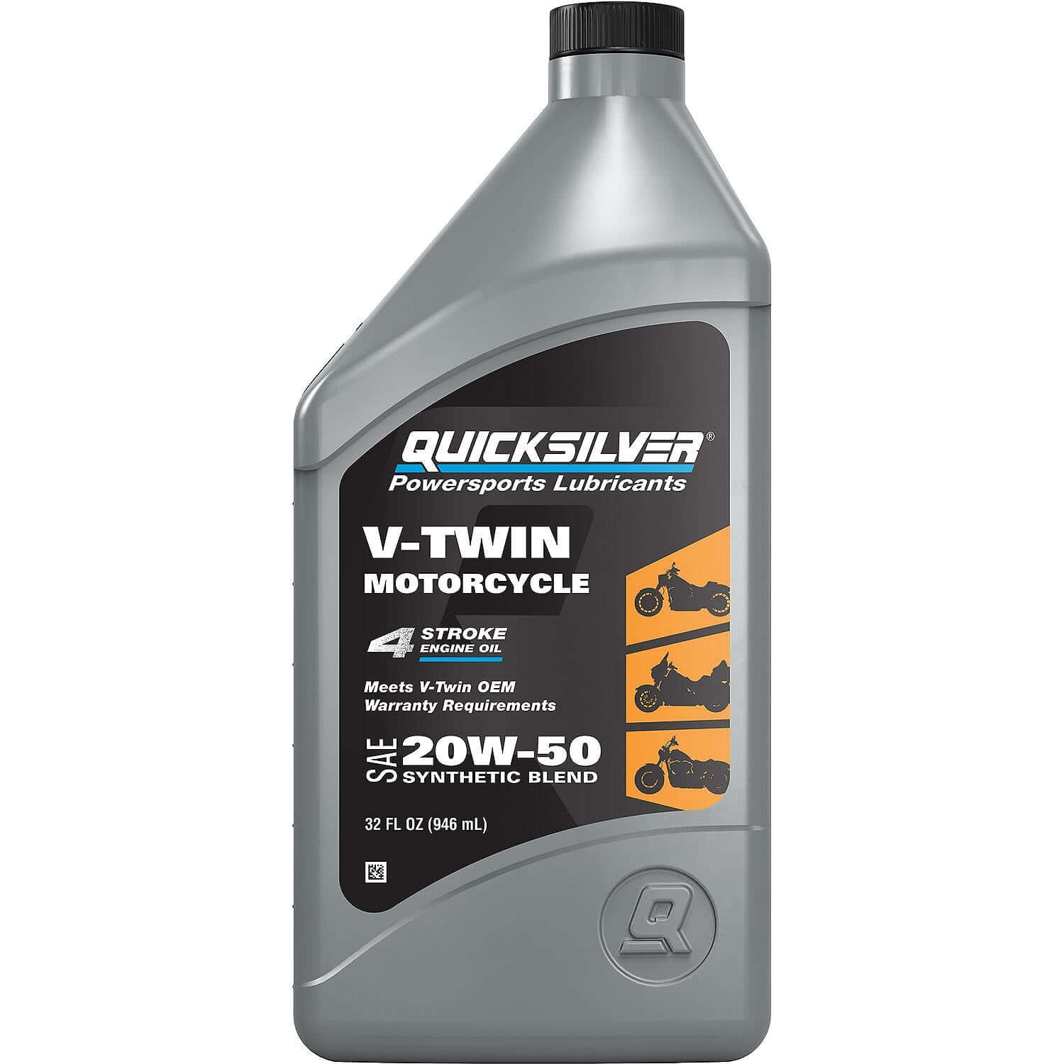 Quicksilver 20W-50 Synthetic Motorcycle Oil, 1 Quart - 8M0166407
