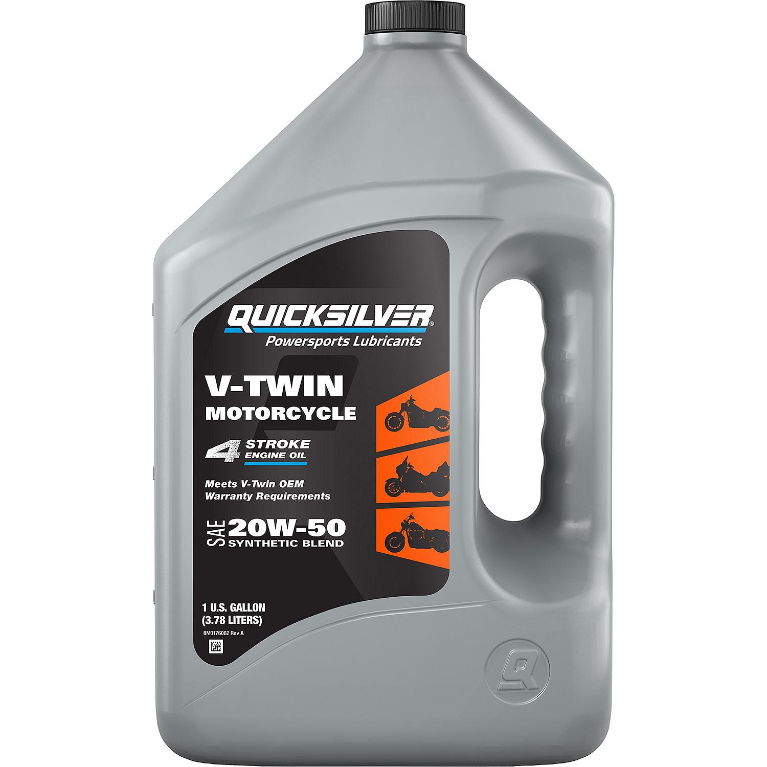 Quicksilver 20W-50 Synthetic Motorcycle Oil, 1 Gallon - 8M0175745