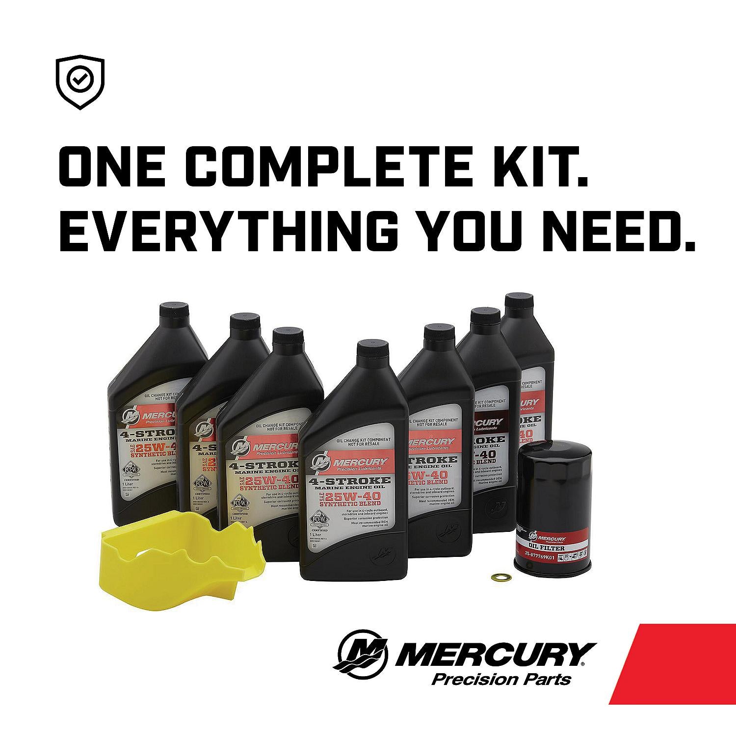 Mercury Marine 25W-40 L4 VERADO 150-200 SAE 4-Stroke Outboard Oil Change Kit - 8M0188358