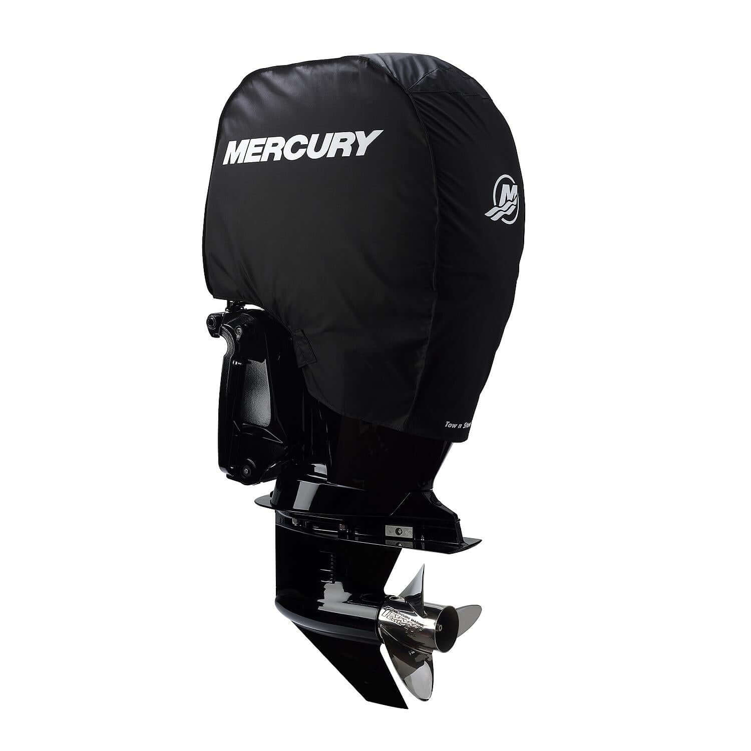 Housse de moteur hors-bord Mercury Marine Tow N Stow pour moteurs quatre temps de 150 ch, noire, 8M0221492