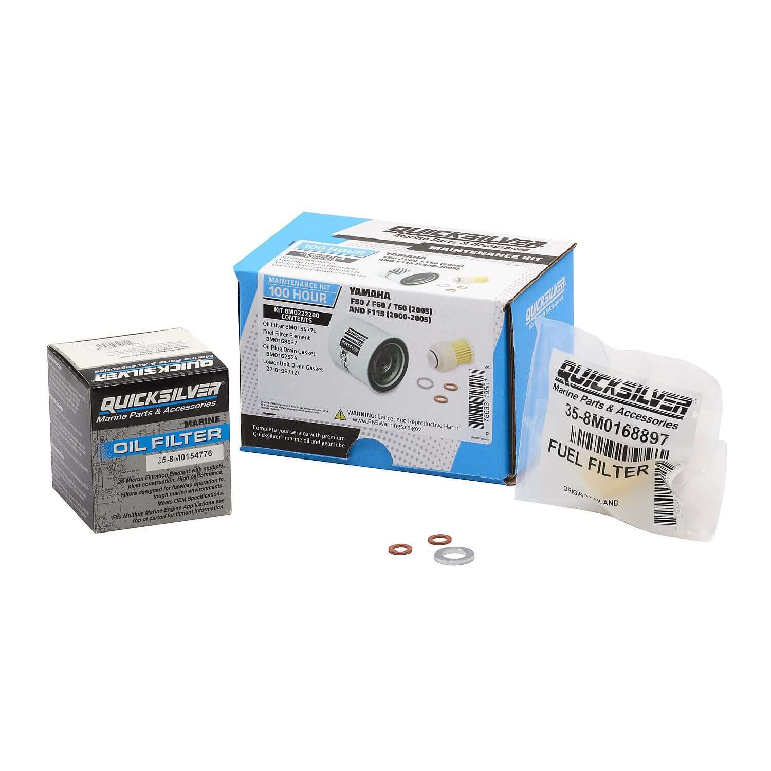 Quicksilver 100 Hour Maintenance Kit Yamaha F50/F60/T60/F115, 8M0222280 - 8M0222280