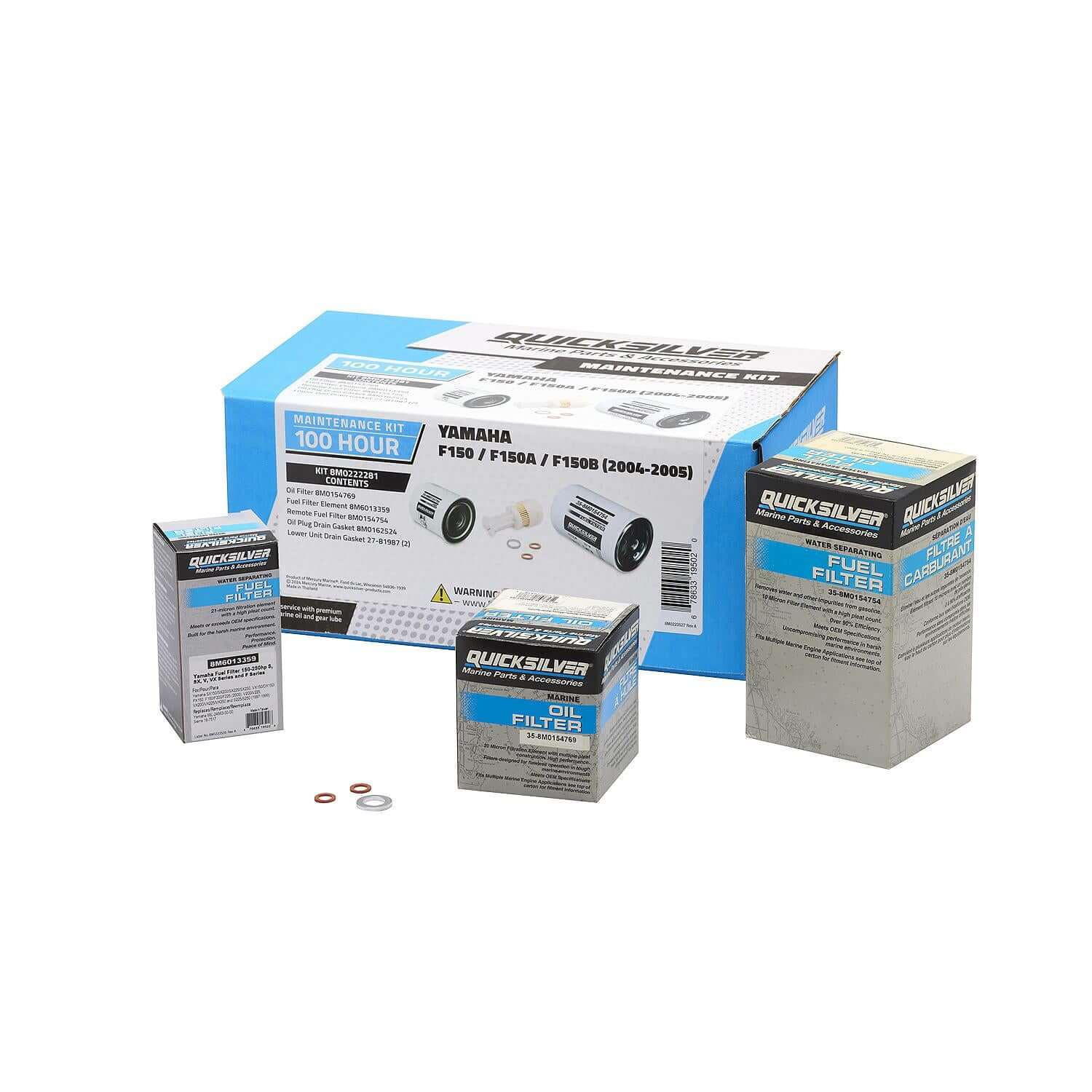 Quicksilver 100 Hour Maintenance Kit Yamaha F150/F150A/F150B, 8M0222281 - 8M0222281