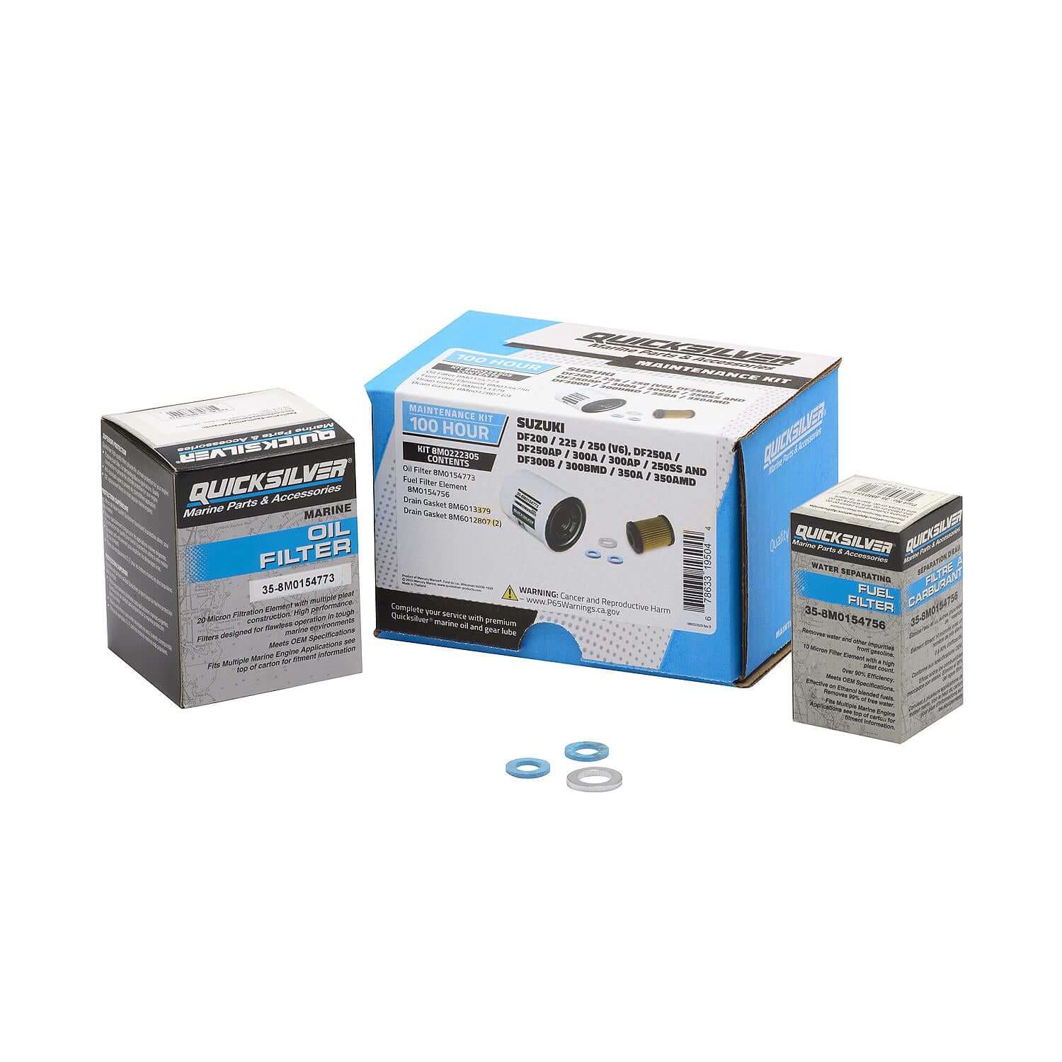Quicksilver 100 Hour Maintenance Kit Suzuki DF200/225/250, 8M0222305 - 8M0222305