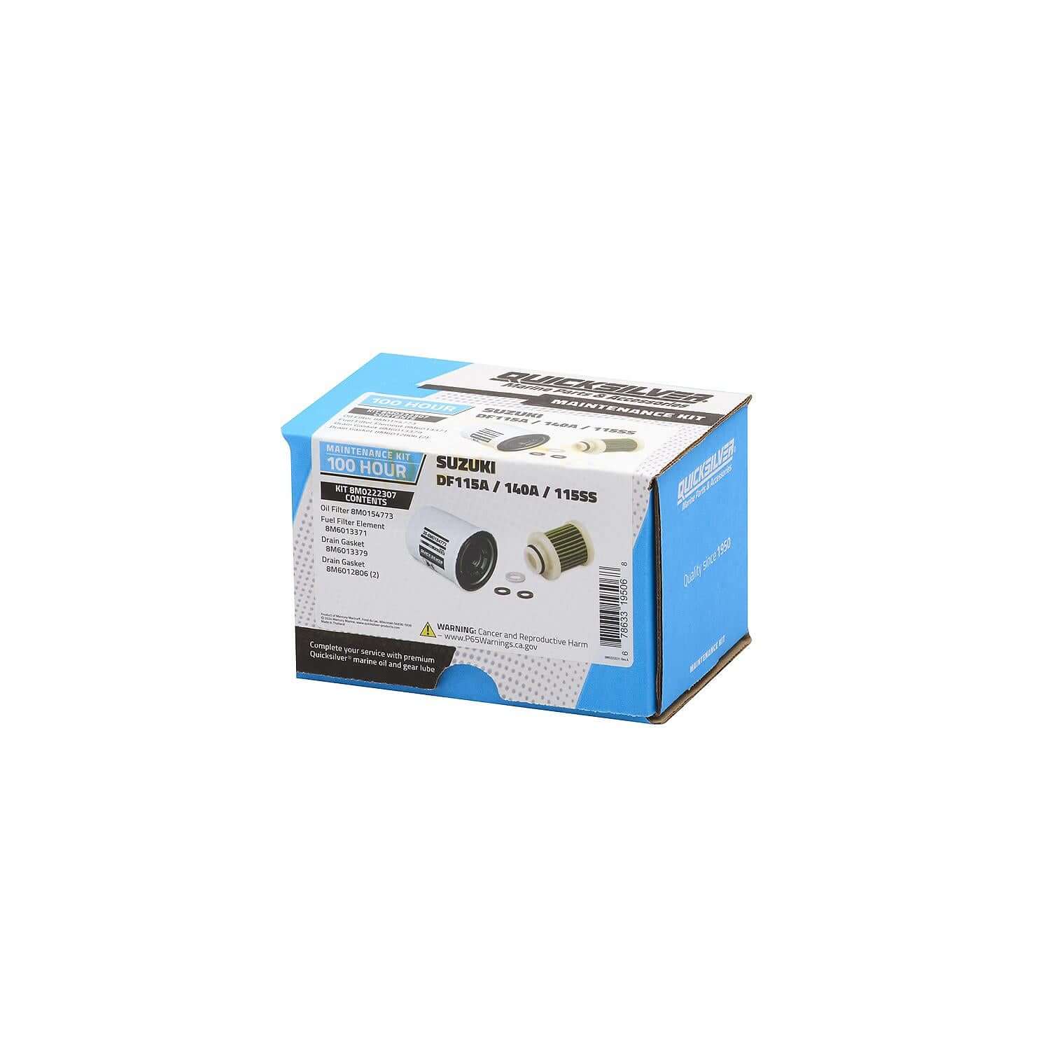 Quicksilver 100 Hour Maintenance Kit Suzuki DF115A/140A/115SS, 8M0222307 - 8M0222307