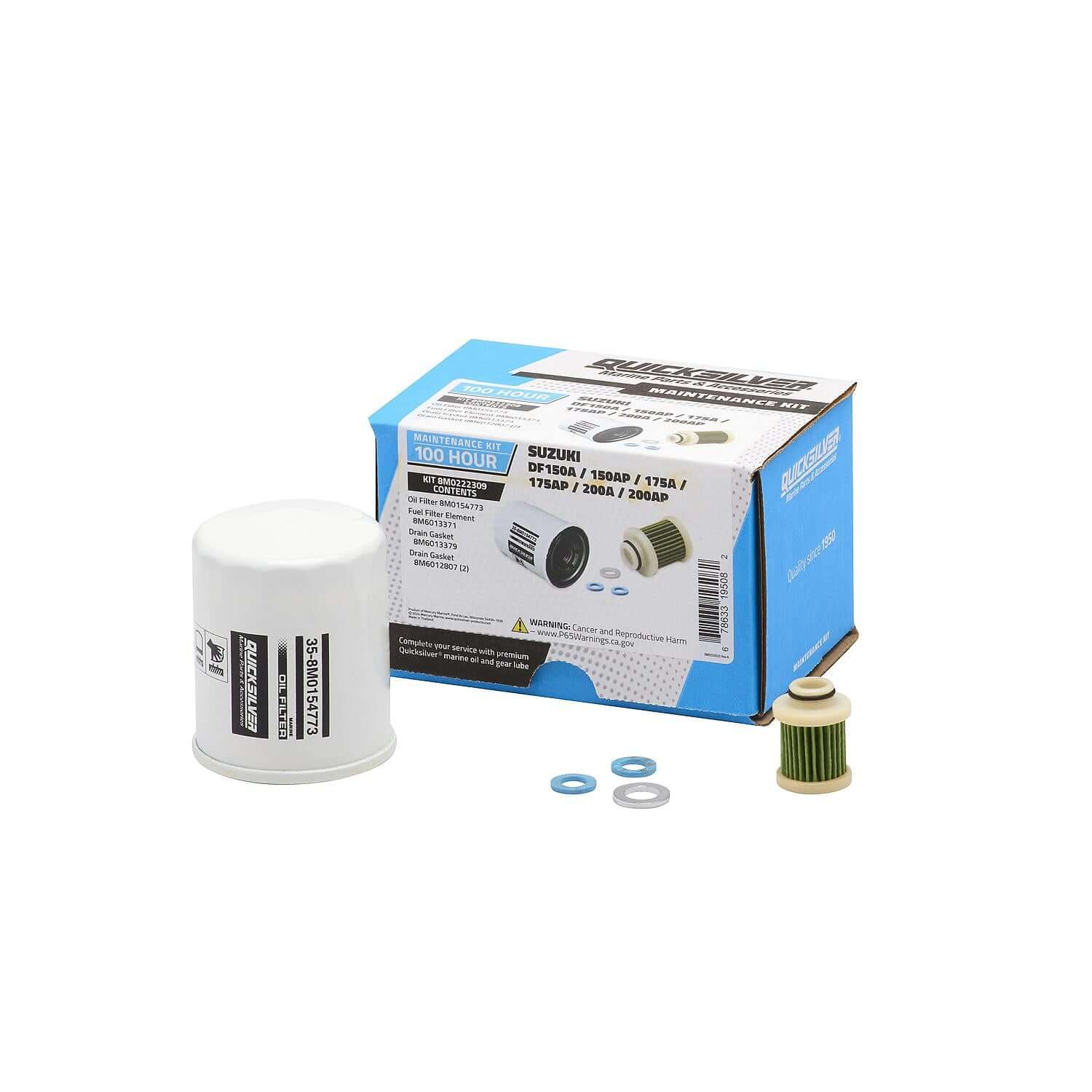 Quicksilver 100 Hour Maintenance Kit Suzuki DF150A/150AP/175A/175AP/200A/200AP, 8M0222309 - 8M0222309
