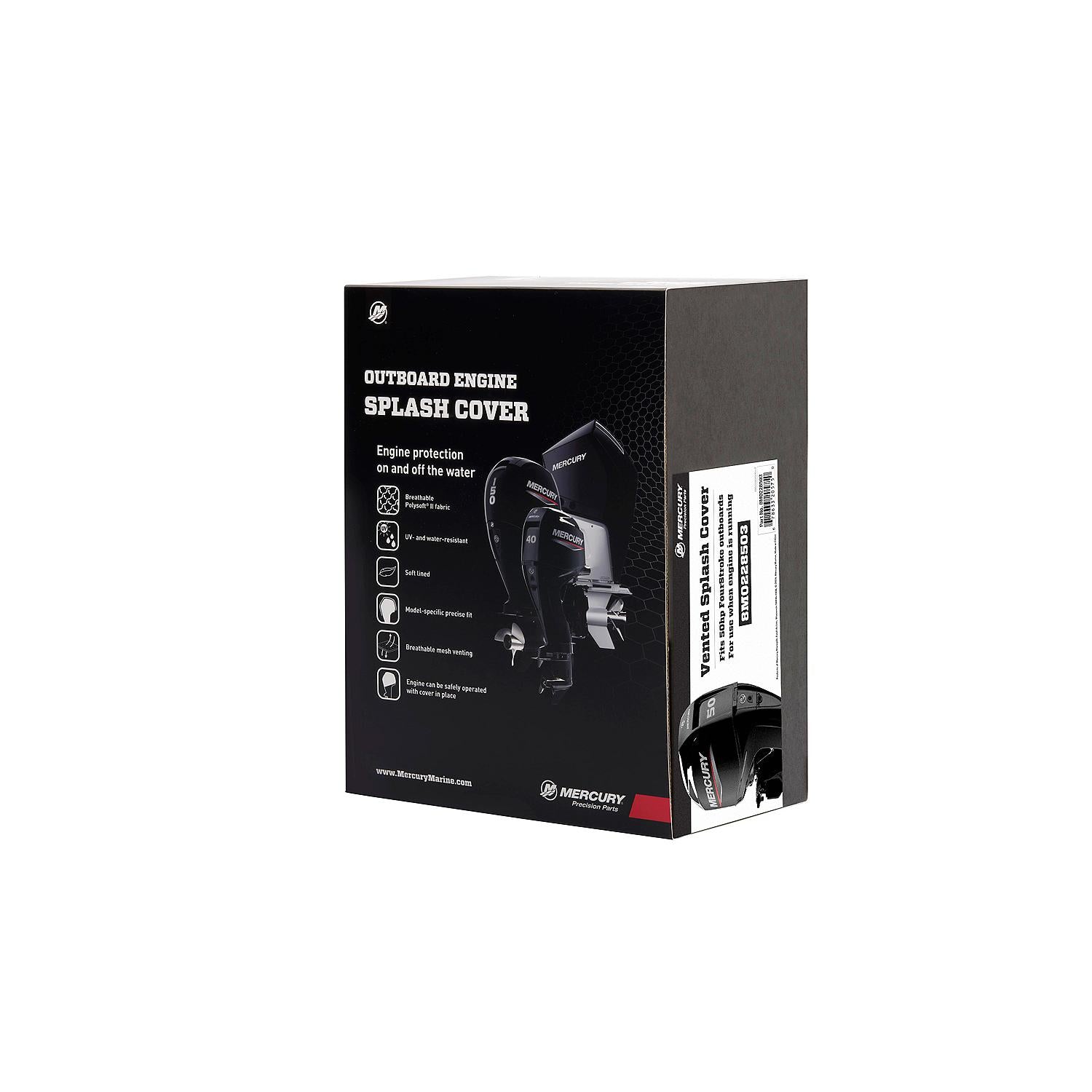 Mercury Marine Vented Splash Cover for 50hp FourStroke Outboard Engines, Black, 8M0228503