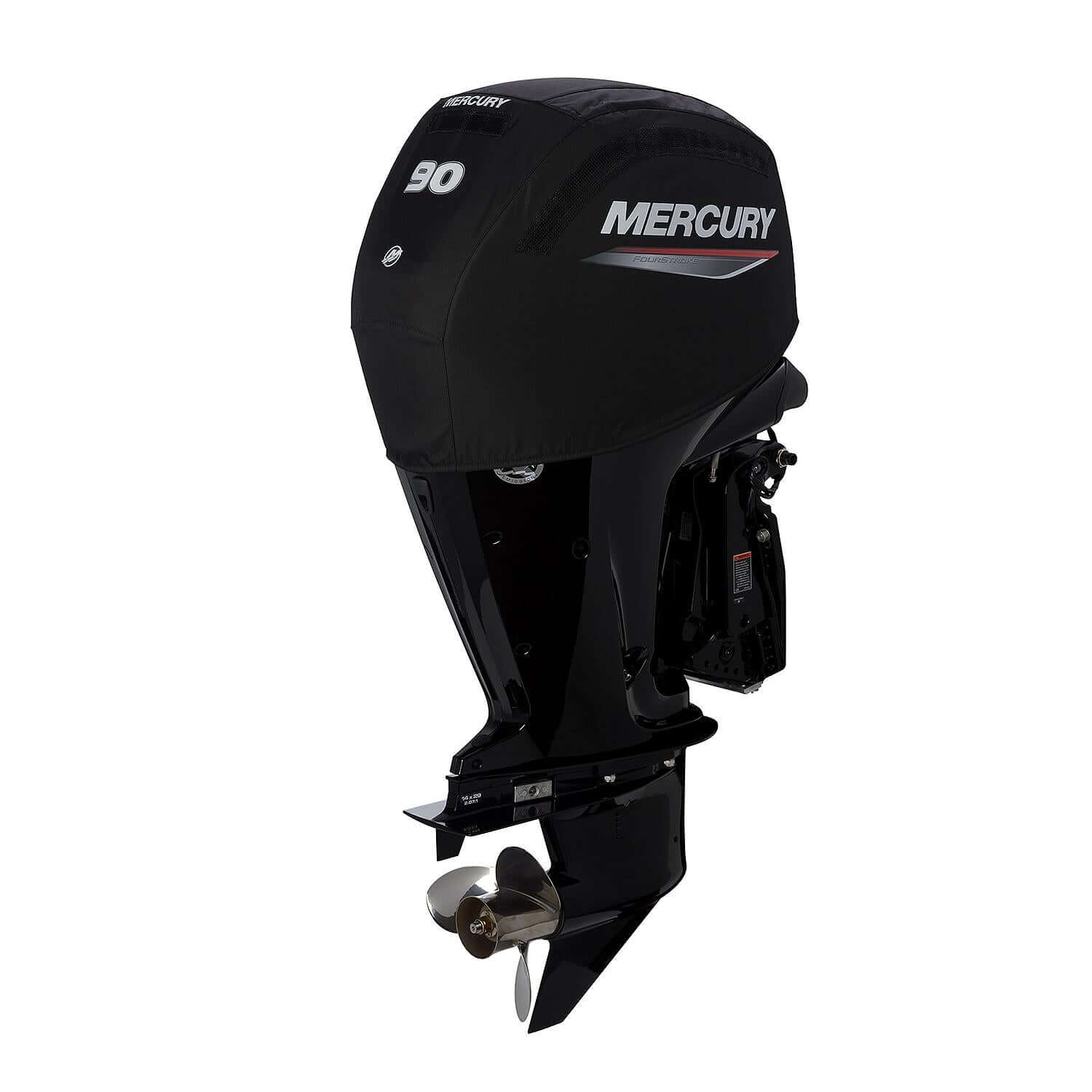 Housse de protection aérée Mercury Marine pour moteurs hors-bord quatre temps 2,1 L 90 CV, noire, 8M0228507