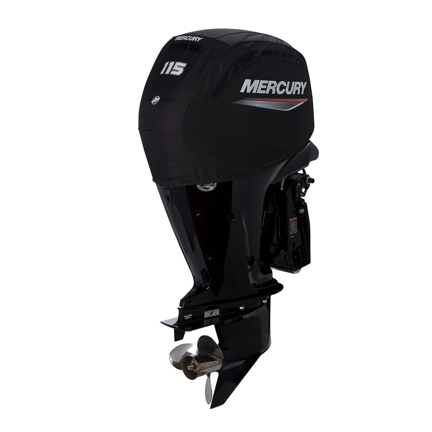 Housse de protection aérée Mercury Marine pour moteurs hors-bord FourStroke 2,1 L 115 ch, noire, 8M0228509